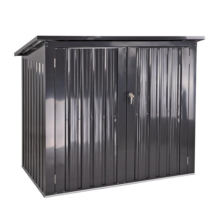 Abri rangement de jardin / Cache poubelle métallique 2 x 240 litres_0