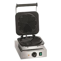 Bartscher Gaufrier inox simple gaufre en cœur, fonte émaillé, 2200 W, 220 V - MONO - argenté inox 370174_0