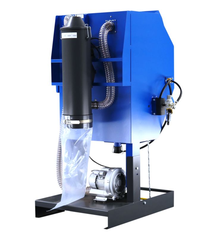 Équipement de traitement de surface à dépression avec recyclage abrasif