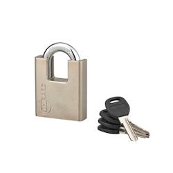 Cadenas à clé Quadra, acier, chantier, anse protégée acier, 60mm, 4 clés - THIRARD - gris 3150260955231_0