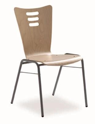 Chaise de réunion en bois - coque multiplis de hêtre certifié PEFC - fabrication française_0