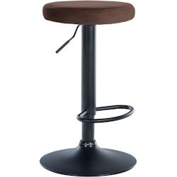 CLP Tabouret de bar Ponte revêtement velours Marron/Noir - marron textile 322035_0