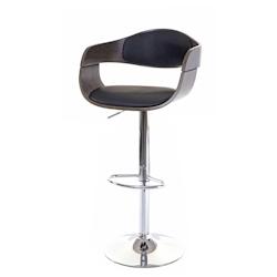 Décoshop26 - Tabouret de bar chaise haute en bois design rétro synthétique noir cadre bois 04_0005237 - noir 3000122832692_0