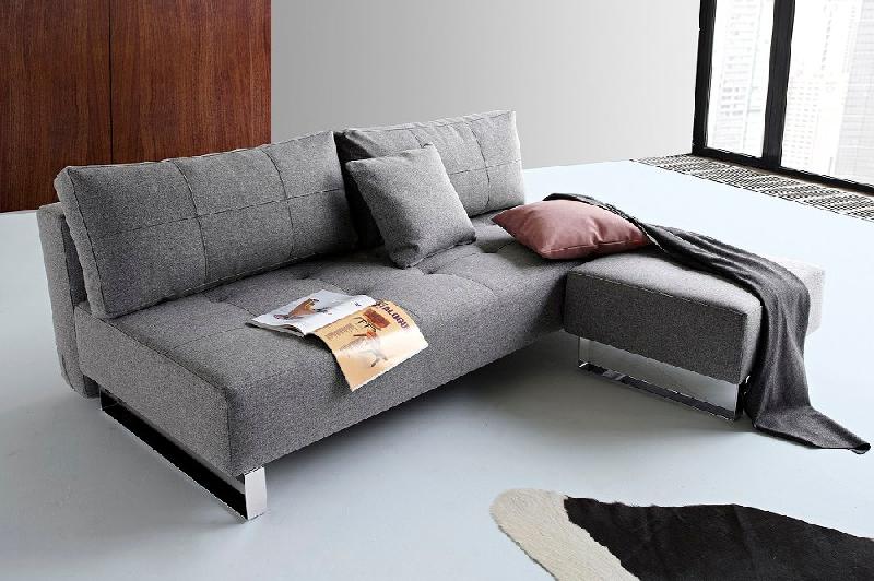 INNOVATION LIVING  CANAPÉ D'ANGLE DESIGN SUPREMAX DELUXE EXCESS LOUNGER GRIS TWIST CHARCOAL CONVERTIBLE LIT 155*200 CM_0