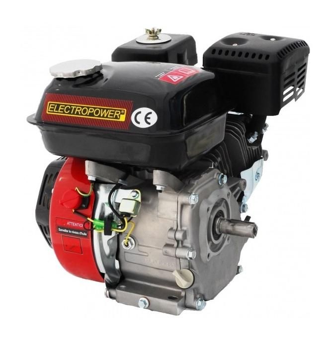 MOTEUR THERMIQUE 4 TEMPS OHV 6.5 CV AVEC ADAPTATEUR POUR ACCÉLÉRATEUR DÉPORTÉ EN PRECOMMANDE - ELECTROPOWER