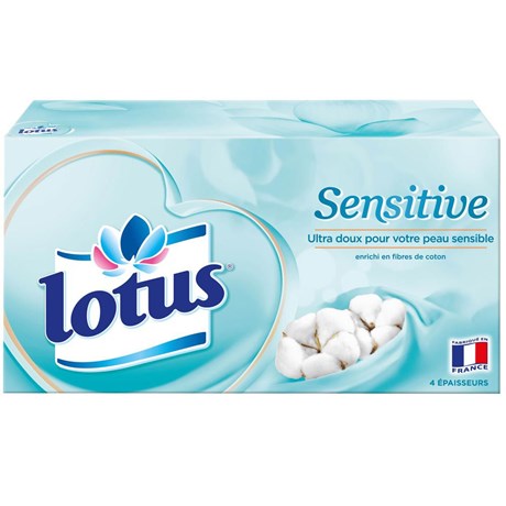 MOUCHOIR LOTUS SENSITIVE 80 FEUILLES