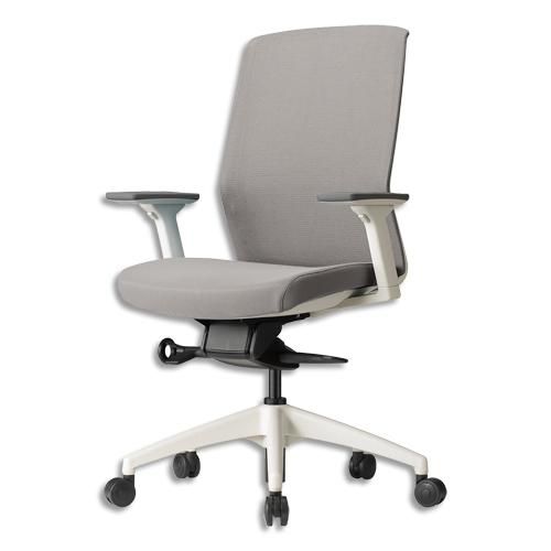 Mt international fauteuil mtga30x blanc gris dossier résille et assise en tissu, mécanisme synchrone_0