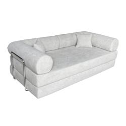 Oviala Business Oviala Canapé convertible 2 places en tissu avec coussins Ecru - blanc textile 114206_0