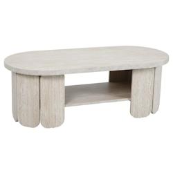 Oviala Business Table basse en MDF décor mélaminé bois blanc - blanc Bois massif 112336_0