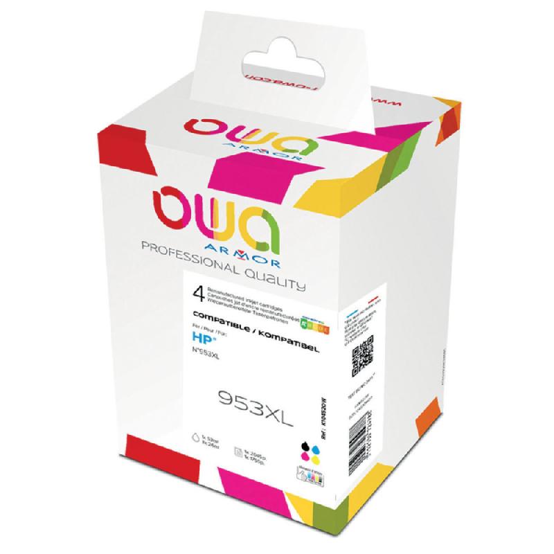 OWA K10452OW Cartouche d'encre remanufacturée compatible HP 953XL - Pack 4 couleurs_0