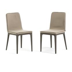 RATTATAN Lot de 2 chaises d’intérieur en similicuir, pieds en polypropylène, design élégant, pour cuisine, salle à manger, bar et restaurant -_0