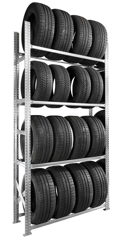 Rayonnage porte-pneus 4 niveaux - Profondeur 500 mm - Gamme GV3 - Charge 120 kg par niveau_0