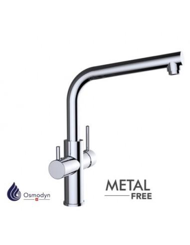 Robinet 3 voies bec HAUT - Métal Free - Eau filtrée et mitigée - Chromé_0