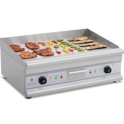 Royal Catering - Royal Catering Plancha Grill Électrique Double RCG 75 (Plaque 75 x 40 cm, 2 x 3 200 W, Surface de Cuisson Lisse, 2 Zones de - multi-_0