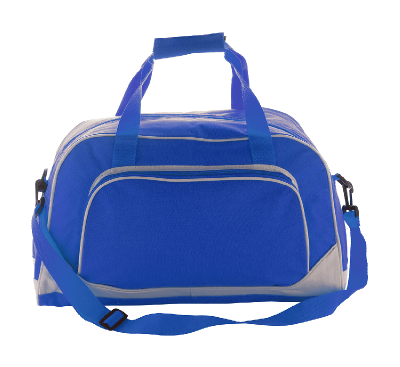 Sac de sport - avec pochette avant zippée - bandoulière ajustable - 600D polyester - couleur bleu_0
