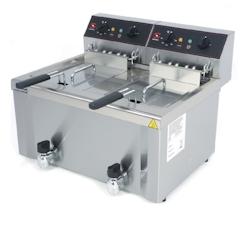 Sammic FE-12+12 Friteuse double 12+12 L, cuves soudées avec robinets, 18000 W, 400V 50-60Hz 3N, thermostats réglables et de sécurité - inox 5130127_0