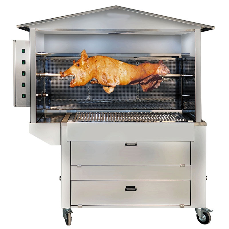 Station barbecue tournebroche bois ST3 - L2000 mm - Grillades et méchouis au feu de bois - Réf. Bbqmabst03_0