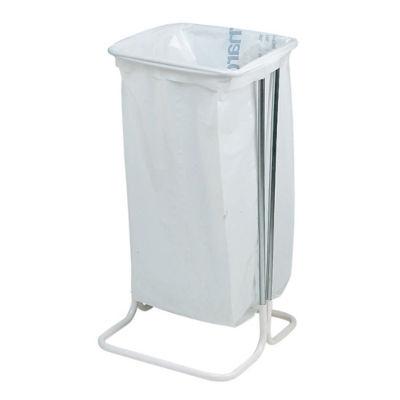 Support sac poubelle d'intérieur sur pied blanc sans couvercle 110 L_0