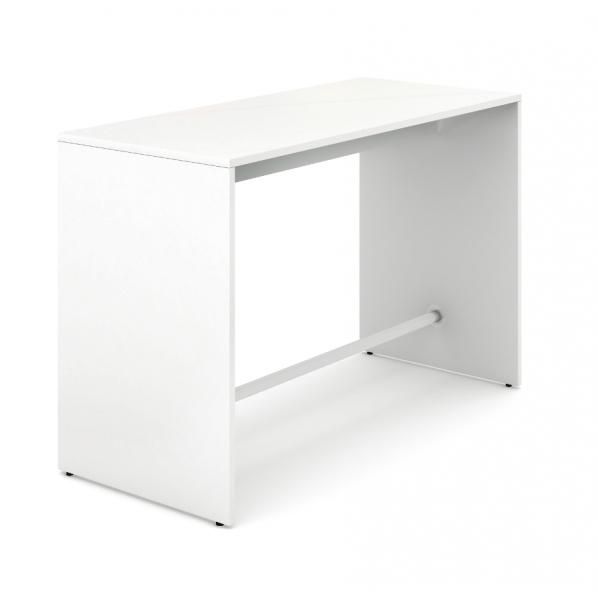 Table de réunion haute en MDF mélaminé - modèle design et solide - coloris blanc - Rolléco_0