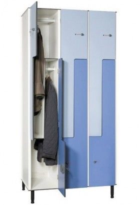 Vestiaire phénolique Z - Merial - 3 colonnes 6 portes L900 mm - Réf. FL-30/3C - stratifié compact hydrofuge_0