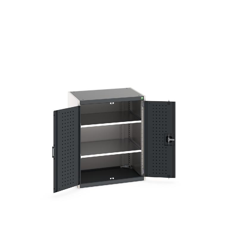 Armoire d'atelier Cubio SMF-8610-1.1 - Portes Perfo & 2 tablettes réglables - 800x650x1000mm_0