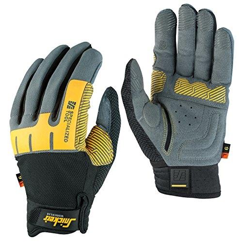 Gant de travail Snickers 95974804009 - spécialisé pour outils, gauche, taille 9, gris/noir avec rembourrage en gel_0