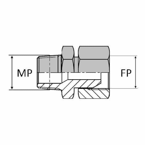 Adaptateur droit mâle NPT x femelle tournant NPSM - 1/2' , 21.22 , 3/4' , 23.12_0