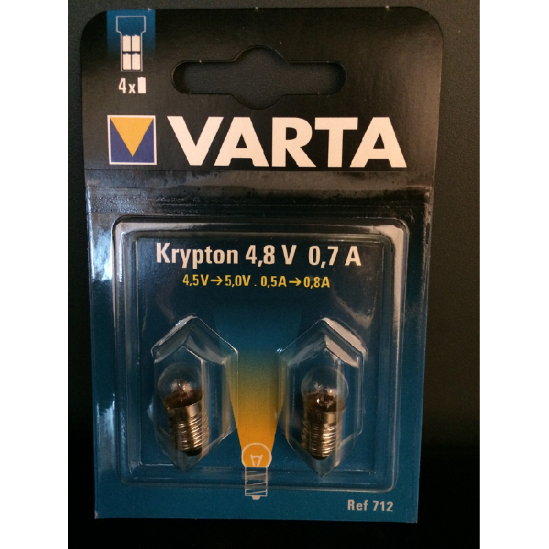 AMPOULE KRYPTON 4,8V 0,7A POUR TORCHE VARTA 712