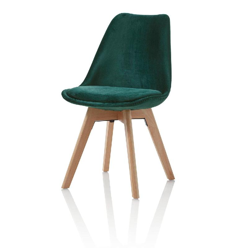AQA Design Ensemble de 4 chaises en velours vert émeraude LAYLA L.48,5 P.47 H.81,5 MP01992 - vert textile MP01992_0
