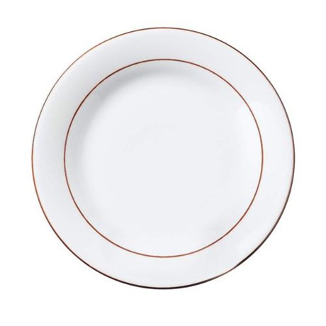 ASSIETTE 24 CM JULIA FILET BORDEAUX (VENDU PAR 10)