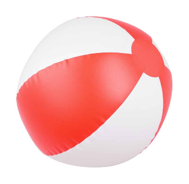 Ballon de plage gonflable bicolore en PVC - Ø23 cm - Rouge - Dimensions dégonflé 320 mm_0