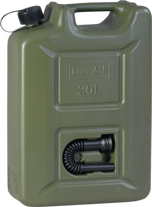 Bidon pour carburant 20L - Vert olive - HDPE - Tube verseur intégré - HàoeNERSDORFF_0