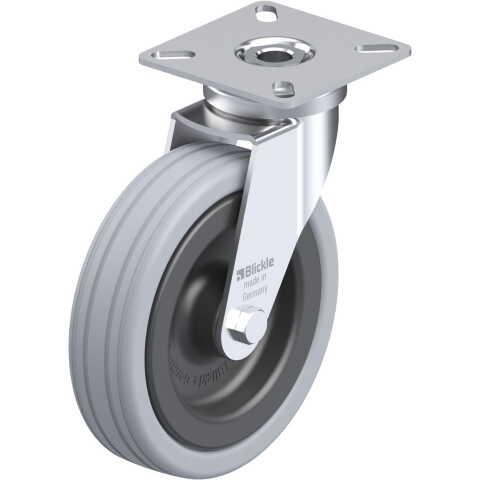 BLICKLE - ROULETTE PIVOTANTE Ø 100MM BANDAGE CAOUTCHOUC SBR 70KG - LPA-VPA 100G