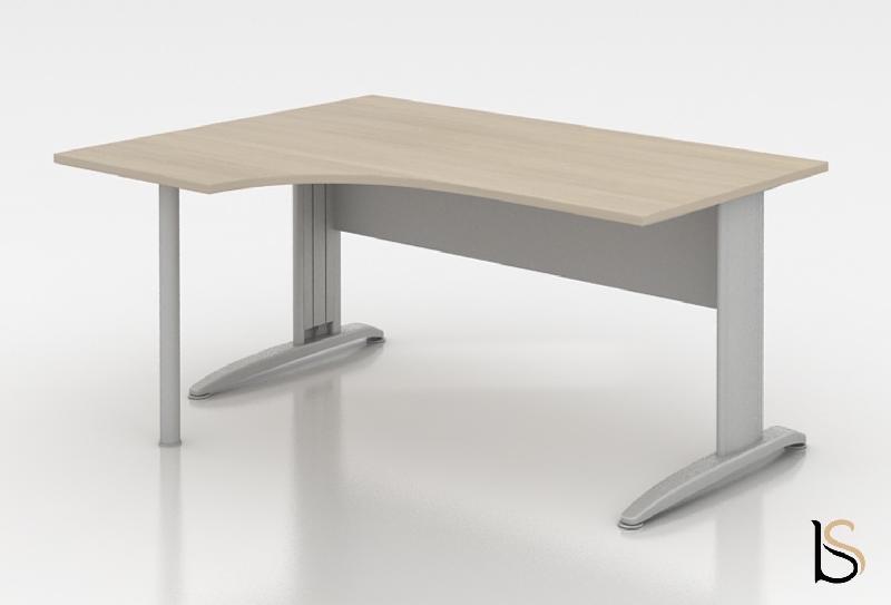 Bureau compact série Tono piètement métal - Mobel Linea - 180, Anthracite, Gauche_0