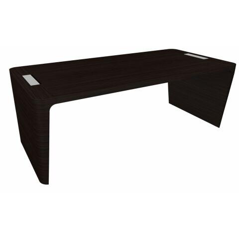 BUREAU DROIT DIRECTION XENNON FINITION PLACAGE BOIS L 190 CM - NOIR ÉBÈNE