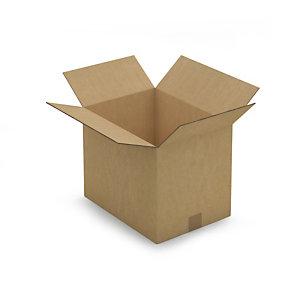 CAISSE CARTON BRUNE DOUBLE CANNELURE RAJA 38X28X30 CM