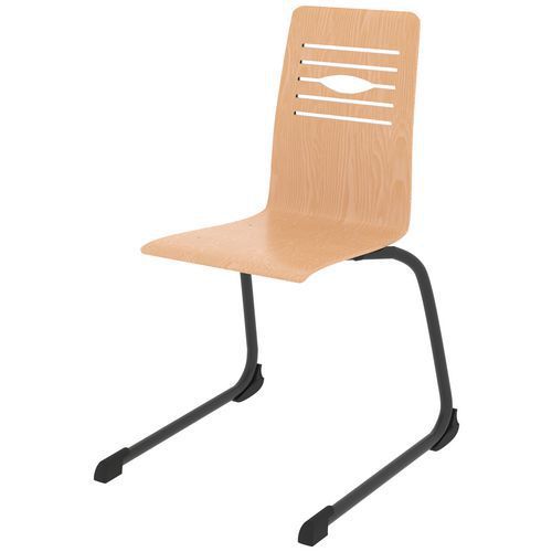 CHAISE COQUE YOGA PIÈTEMENT LUGE ACIER - HÊTRE NATUREL/CARBONE - RODET