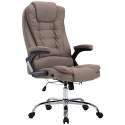 CLP Fauteuil de chef Thor en tissu Taupe - gris textile 1921496124_0