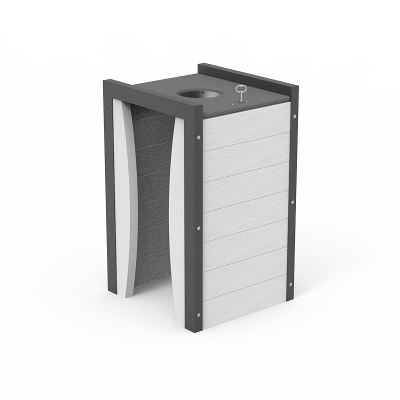 Corbeille publique Harmonie - Porte-sac 100 L - Référence HA-COR-02-VP - Acier gris sablé_0