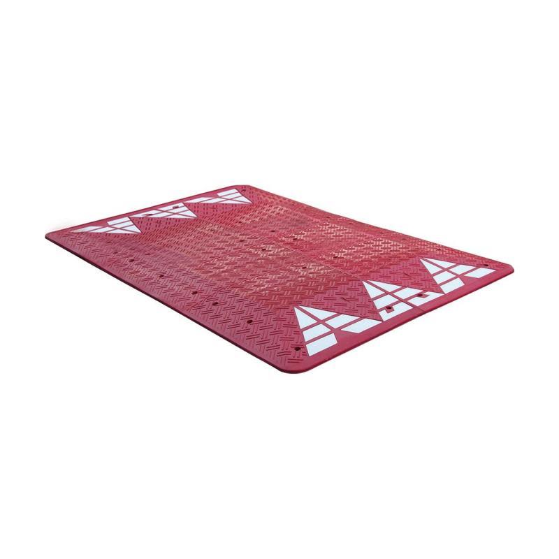 Coussin berlinois en caoutchouc rouge - Ralentisseur de vitesse pour zones à 30 km/h - Ref : 111600_0