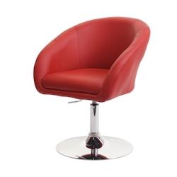 Décoshop26 - Chaise de salle à manger pivotante rotative et réglable en hauteur en PVC rouge 04_0002231 - 3000260632697_0