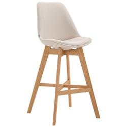 Décoshop26 - Tabouret de bar chaise haute design scandinave moderne en tissu crème 10_0000925 - 3000722169600_0