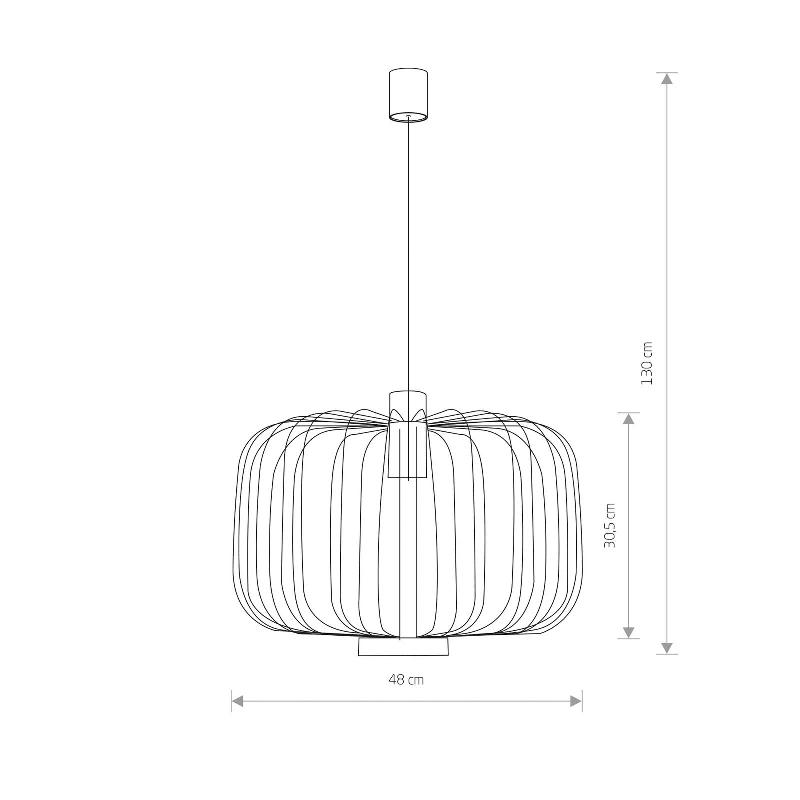 EULUNA SUSPENSION ALLAN AVEC ABAT-JOUR EN TIGES D’ACIER
