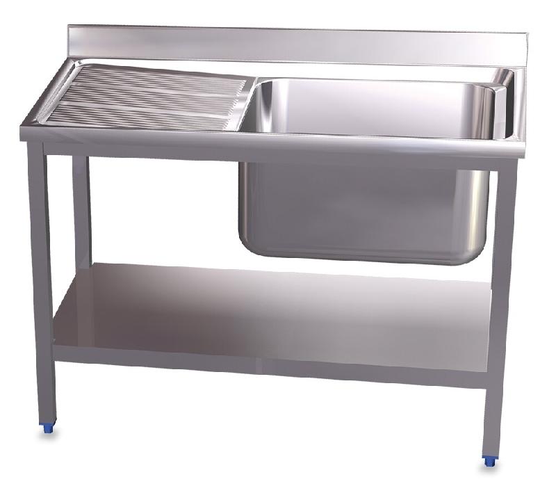 FRICOSMOS Évier avec support, étagère, cuve droite et égouttoir - inox FRSC01D_0