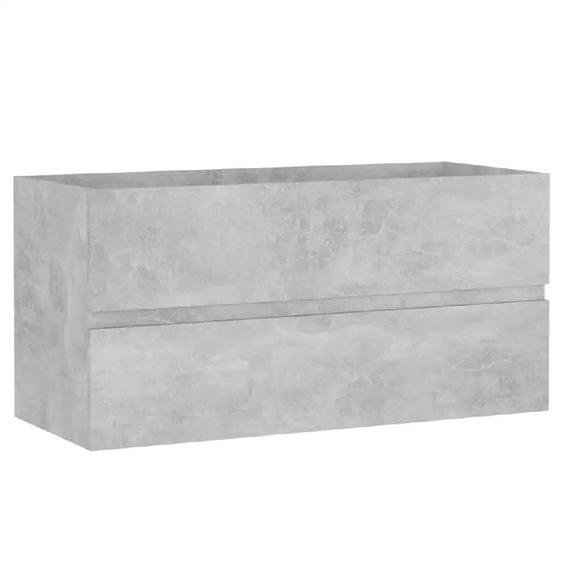 Helloshop26 - Armoire d'évier design épuré salle de bain 90 x 38,5 x 45 cm en bois d'ingénierie gris béton 02_0047821 - gris Bois massif 3000234973184_0