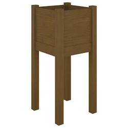 Helloshop26 - Jardinière bac lit surélevé plantes fleurs terrasse jardin d'extérieur 31 x 31 x 70 cm bois de pin marron 02_0038542 - 3000217731237_0