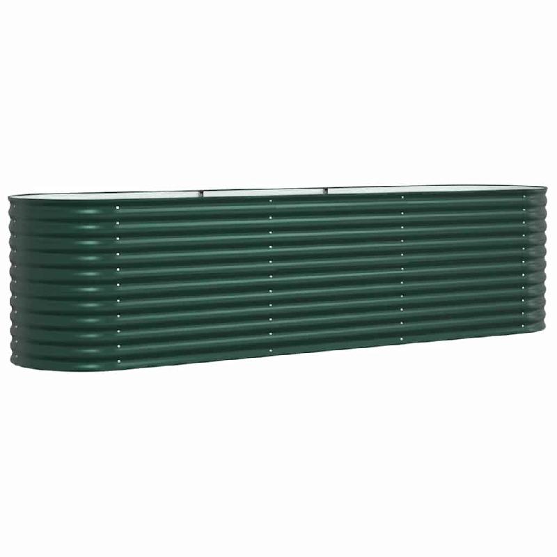 Helloshop26 - Jardinière surélevée moderne extérieure 320 x 80 x 81 cm durable minimaliste en acier vert 02_0058903 - vert acier 3000240840487_0