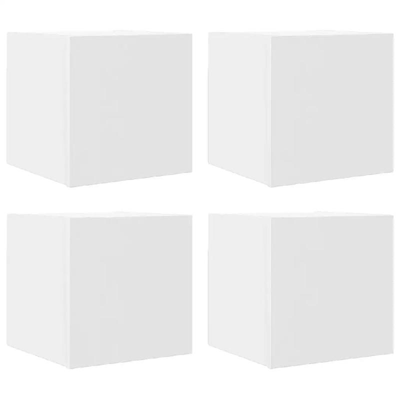 Helloshop26 - Lot de 4 meubles TV muraux design tendance pratique 30,5 x 30 x 30 cm en bois d'ingénierie blanc 02_0047790 - blanc Bois massif 3000234_0