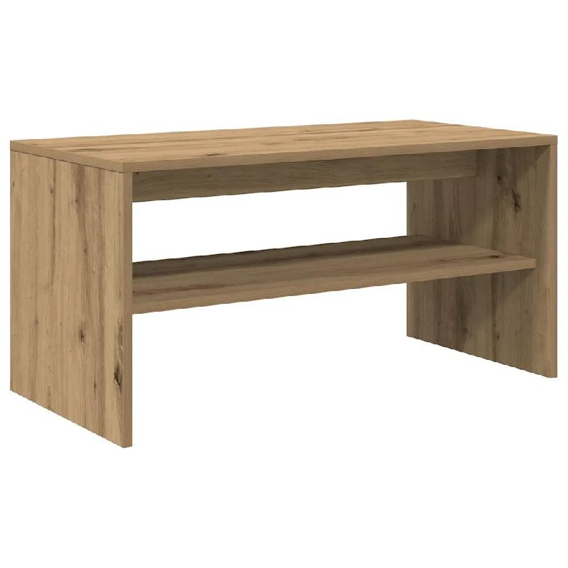 Helloshop26 - Meuble TV chêne artisanal 80 x 40 x 40 cm doublé fonction rangement salon style moderne en bois d'ingénierie chêne 02_0051236 - Bois_0