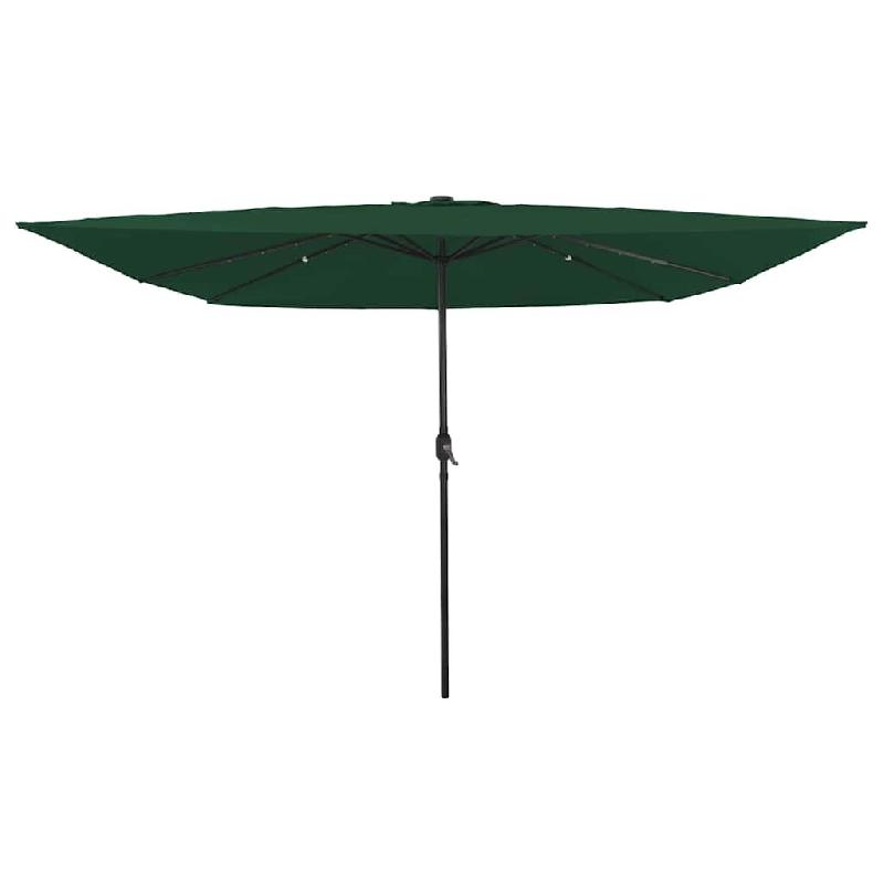 Helloshop26 - Parasol de jardin pliable moderne 295 x 295 x 245 cm avec lumières LED en polyester vert 02_0058804 - vert acier 3000240783999_0